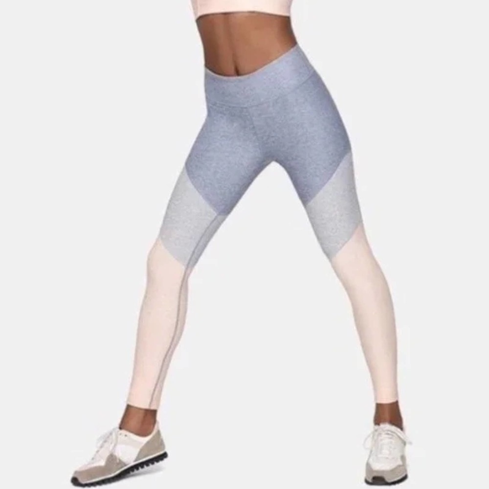 Outdoor Voices Blue and Cream Leggings